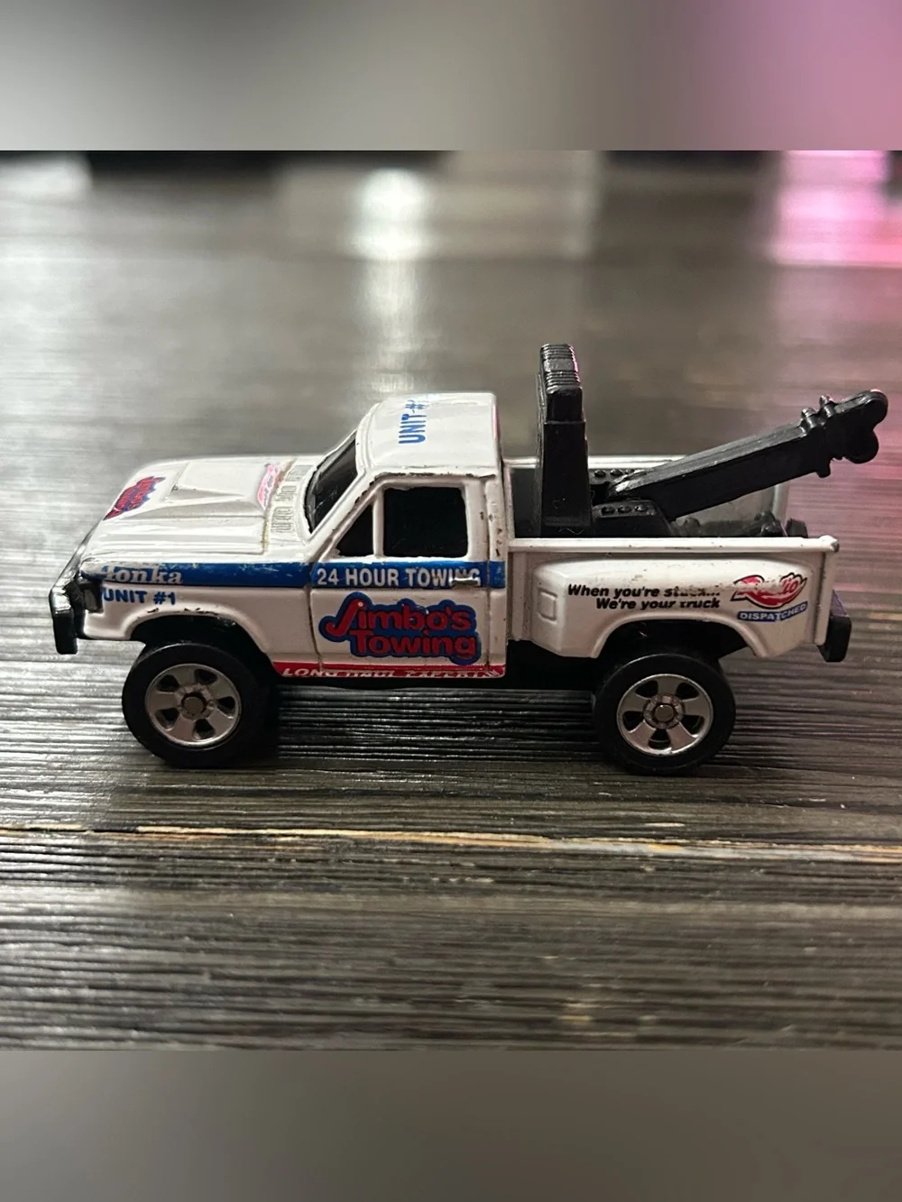 2000 Maisto Tonka Diecast Metal Collection 2 Tow Truck White Jimbos Towing 30